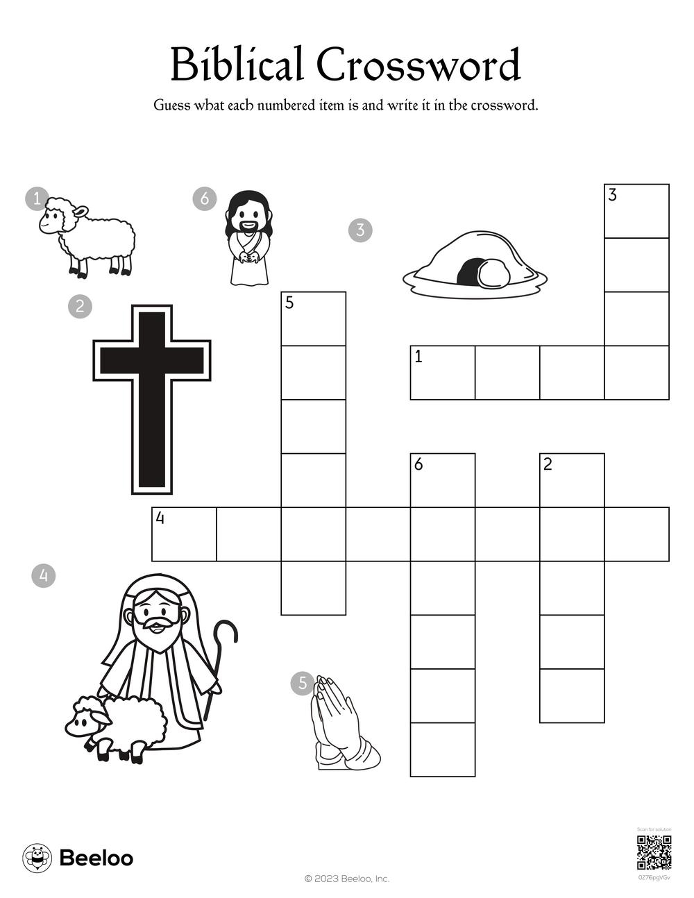 New Testament themed Crossword Puzzles Beeloo Printable Crafts And Activities For Kids
