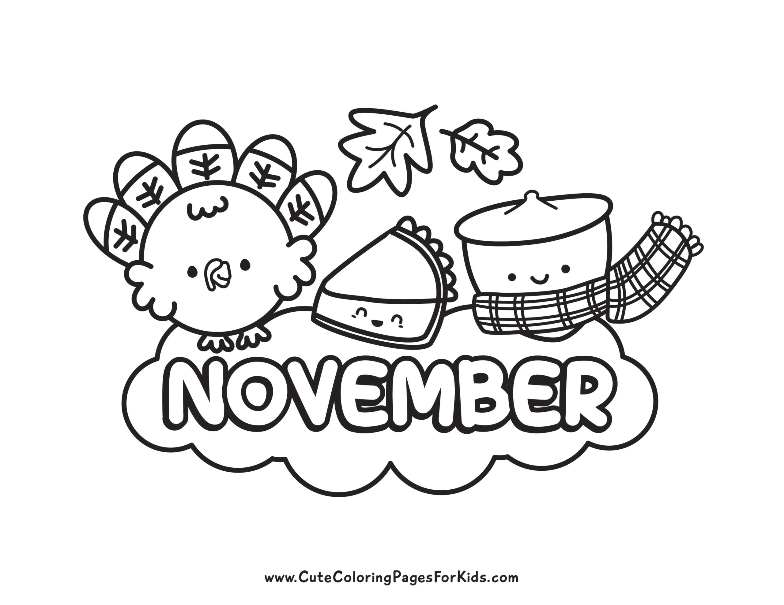 November Coloring Pages 9 Free Printables For Kids Cute Coloring Pages For Kids