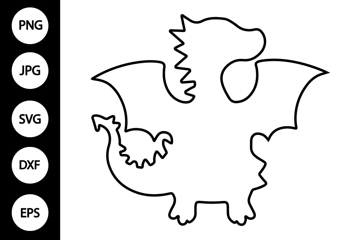 Outline Cute Dragon SVG 3445240 