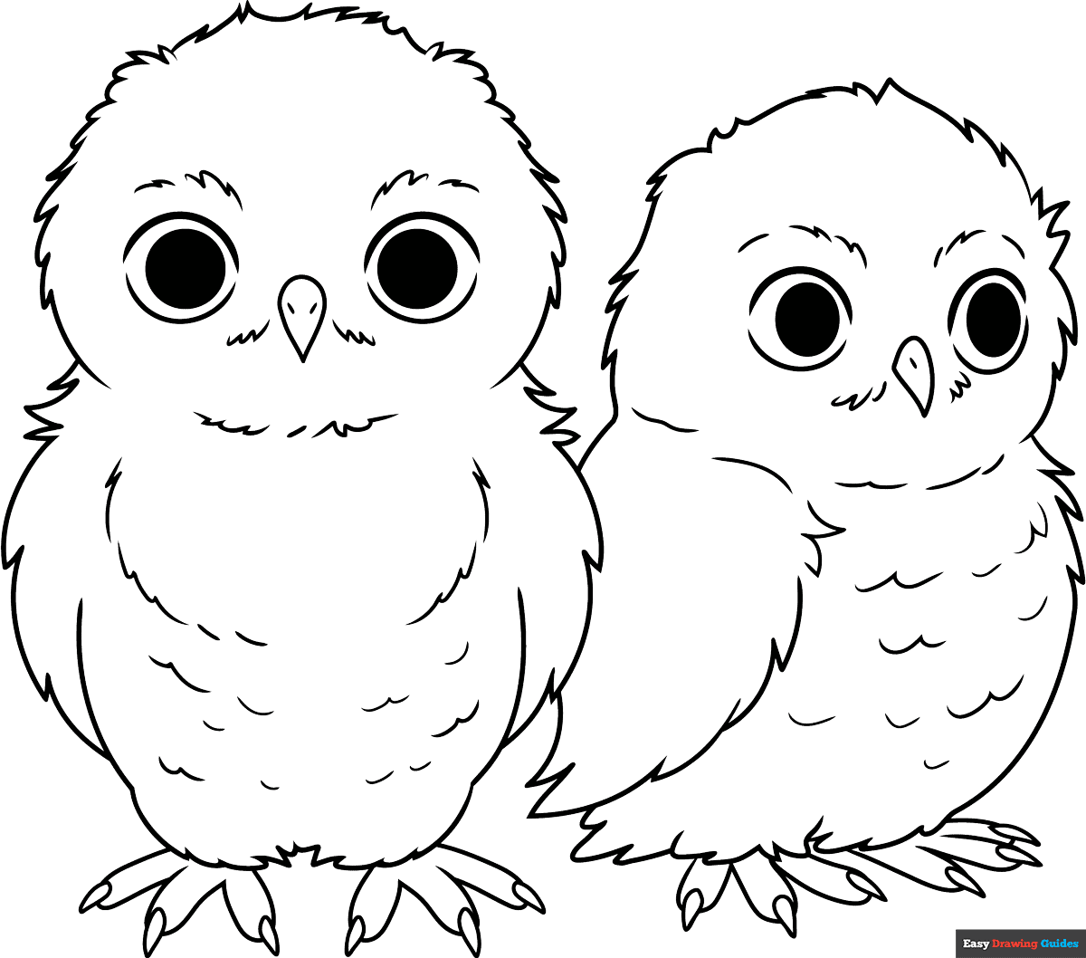 Owl Babies Coloring Page Easy Drawing Guides