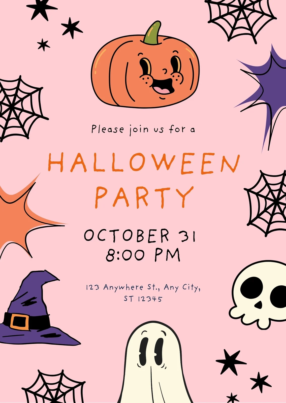 Page 2 Free Printable Halloween Birthday Invitation Templates Canva