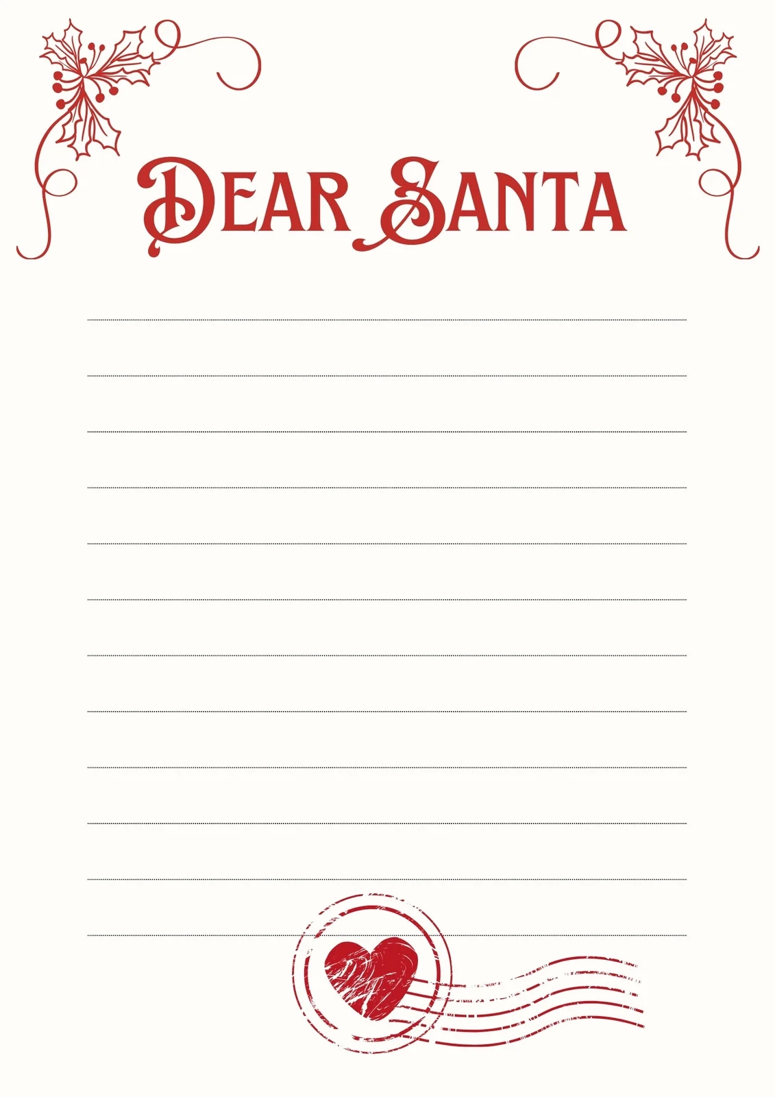 Page 2 Free Printable Santa Letter Templates You Can Customize Canva