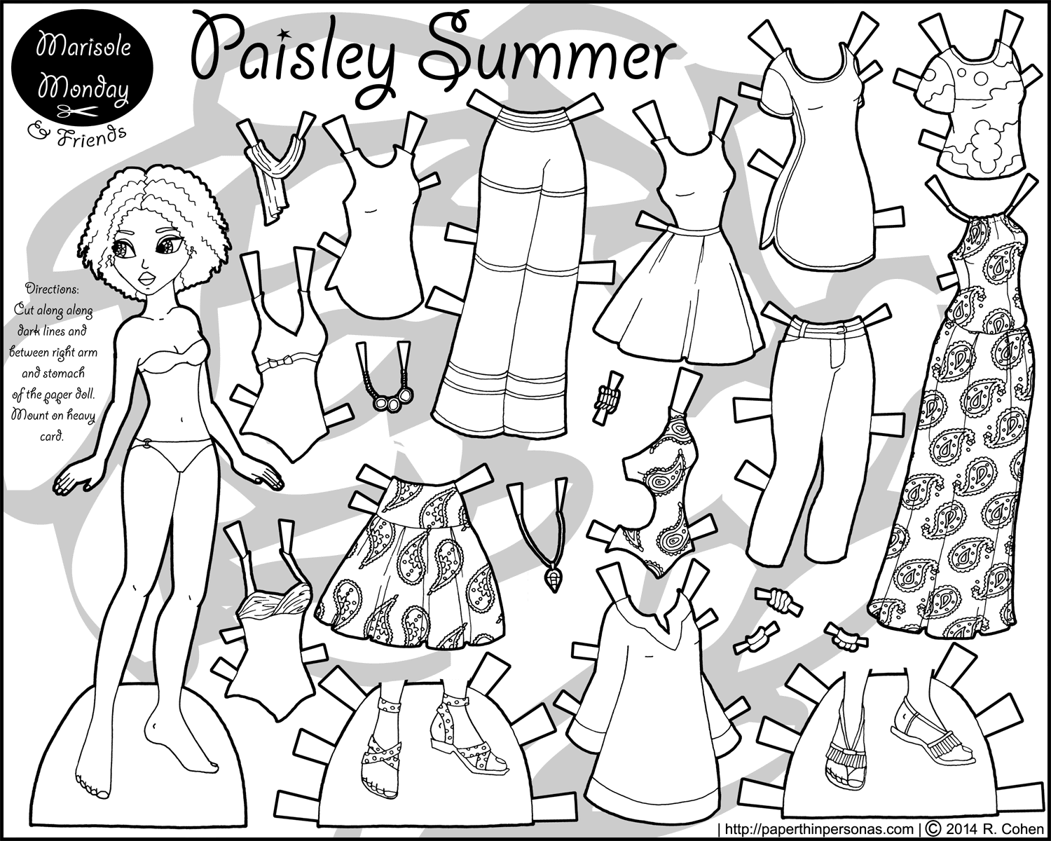 Paisley Summer A Printable Paper Doll Paper Thin Personas