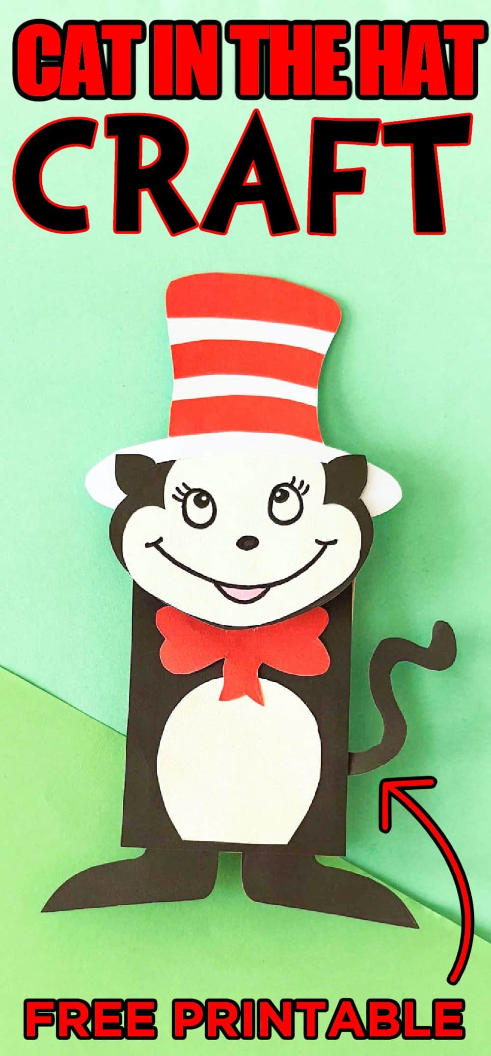 Paper Bag Puppet Cat In The Hat Craft Made With HAPPY