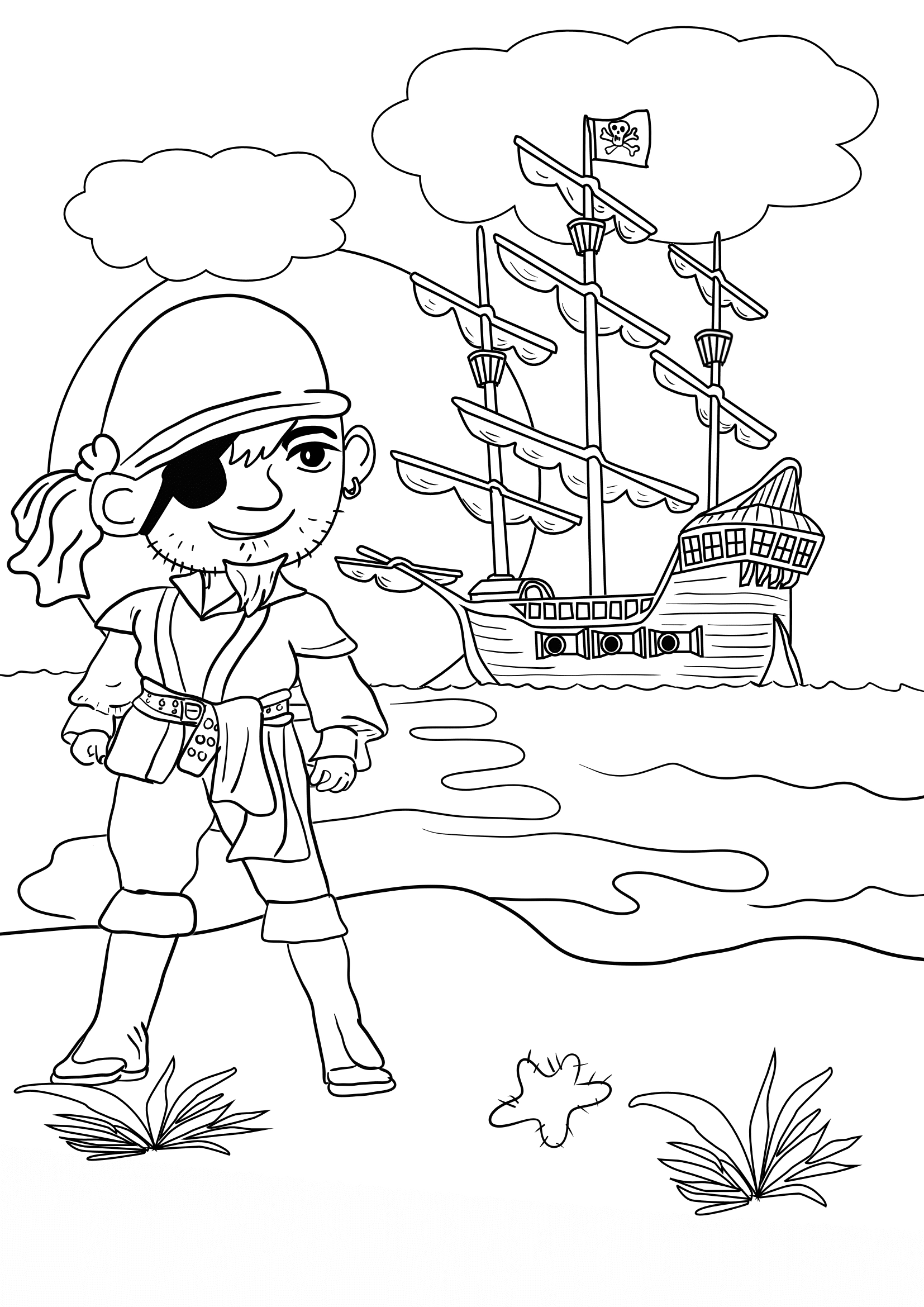 Pirate Coloring Pages For Kids In The Playroom