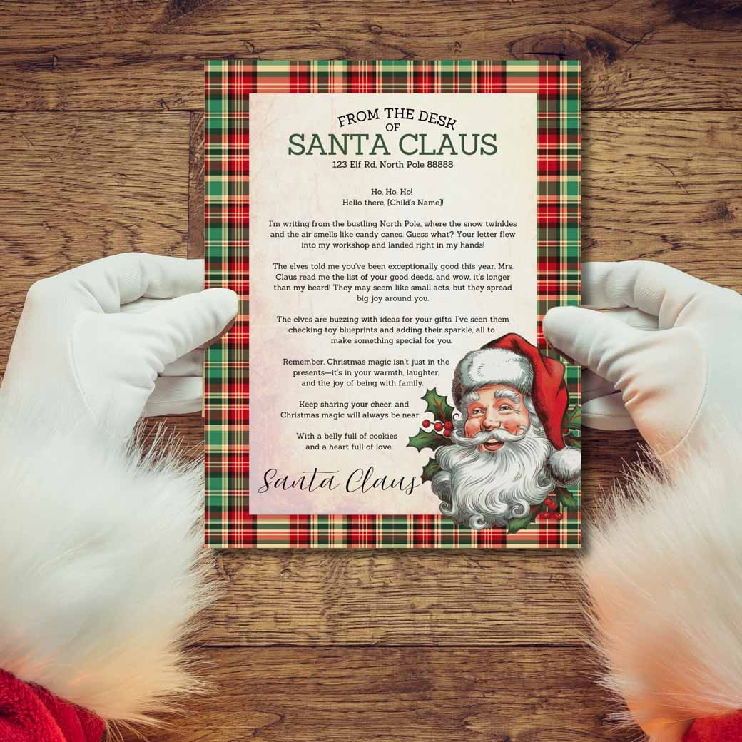 Plaid Santa Letter Set Birchmark Designs