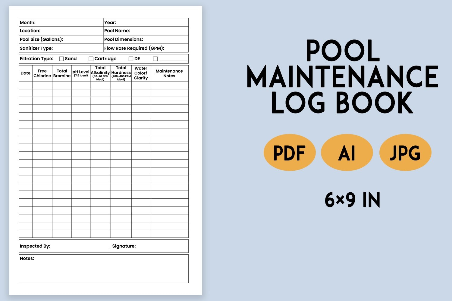 Pool Maintenance Log Book 2405036 Pool Maintenance Log Book 2405036