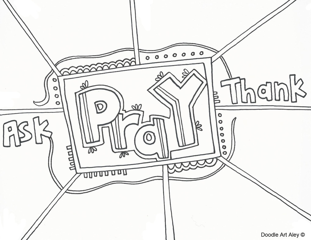 Prayer Coloring Pages Religious Doodles
