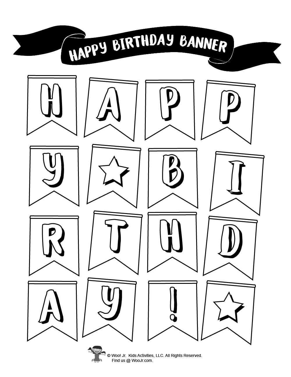 Printable Birthday Pennant Banner Woo Jr Kids Activities Children s Publishing
