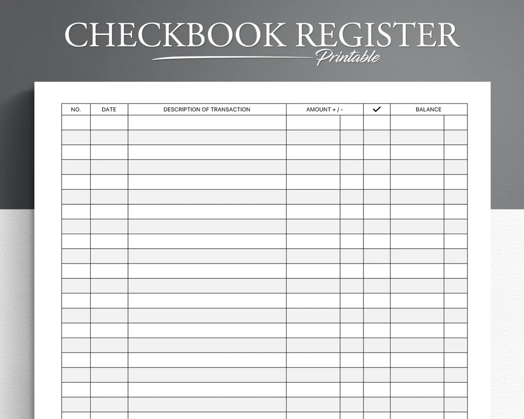 Printable Checkbook Register Finance Tracker Check Register Financial Planner Insert Bank Transaction Tracker Etsy
