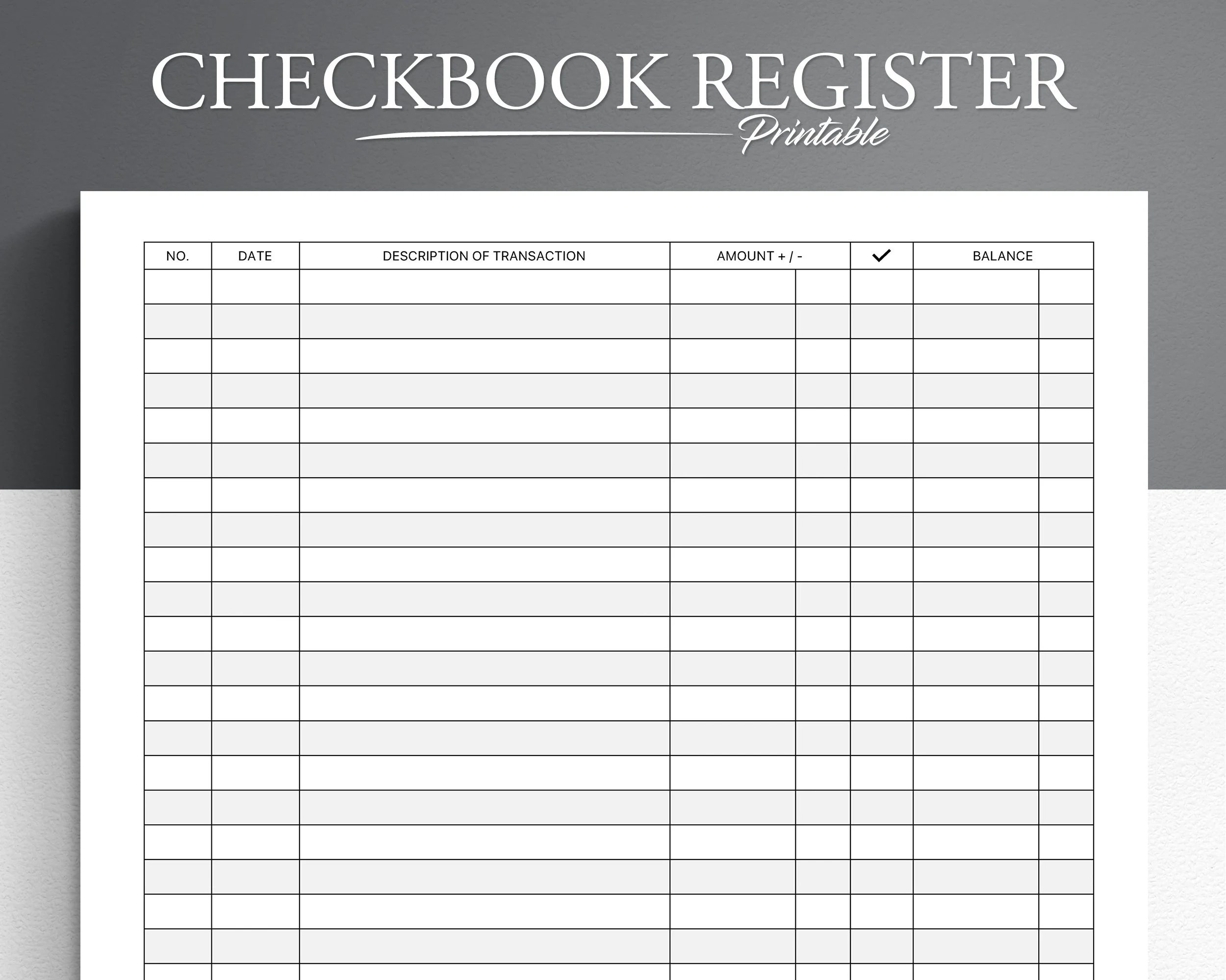 Printable Checkbook Register Finance Tracker Check Register Financial Planner Insert Bank Transaction Tracker Etsy