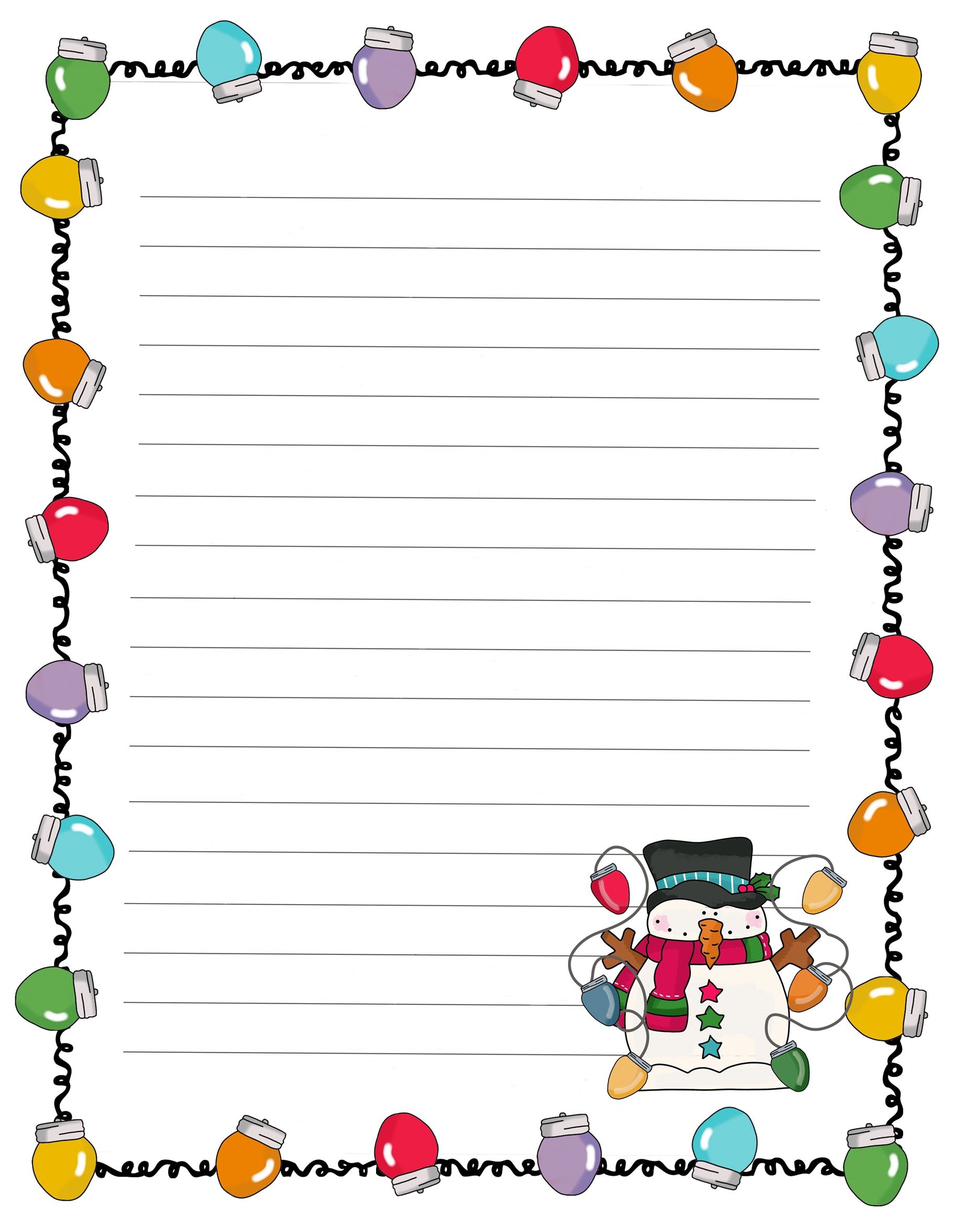 Printable Christmas Notepaper Stationery 56 Free Designs