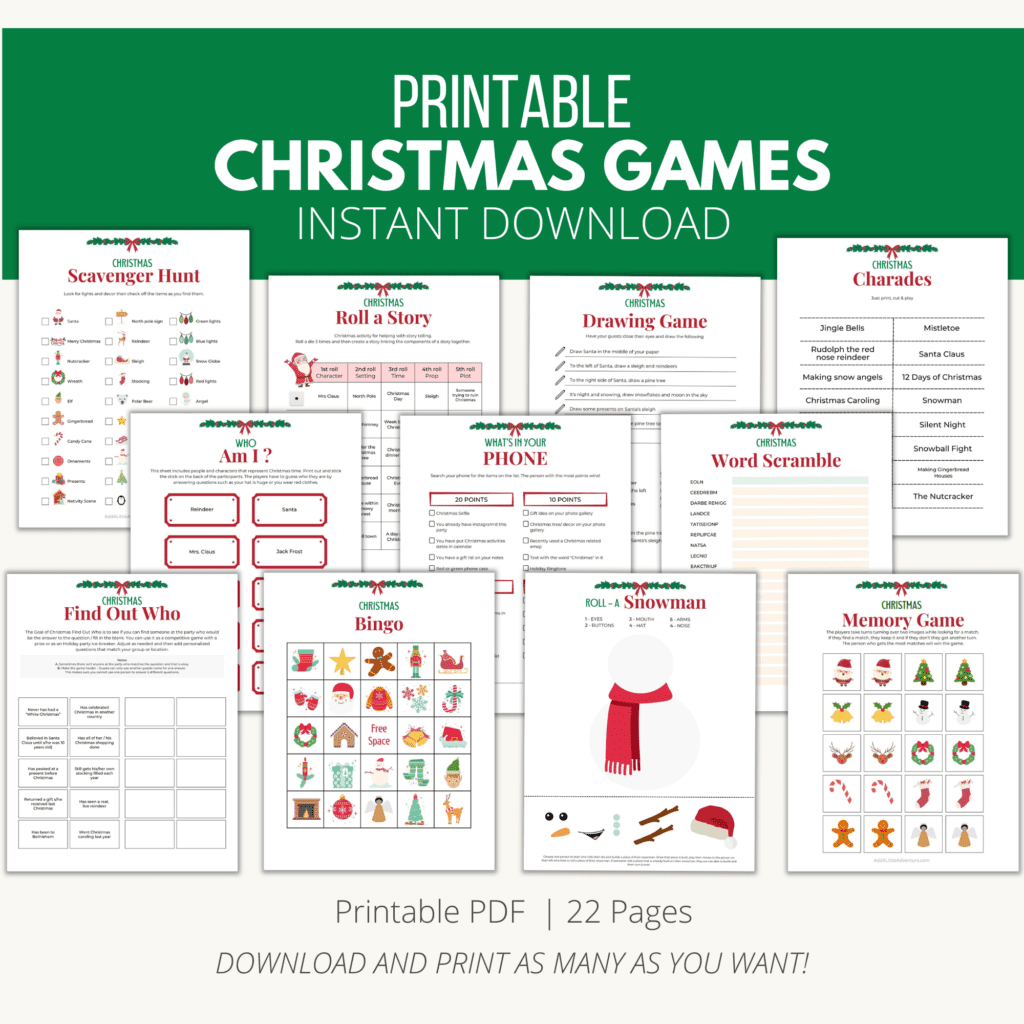 Printable Christmas Party Games Downloadable PDF Add A Little Adventure Printable Christmas Party Games Downloadable PDF Add A Little Adventure