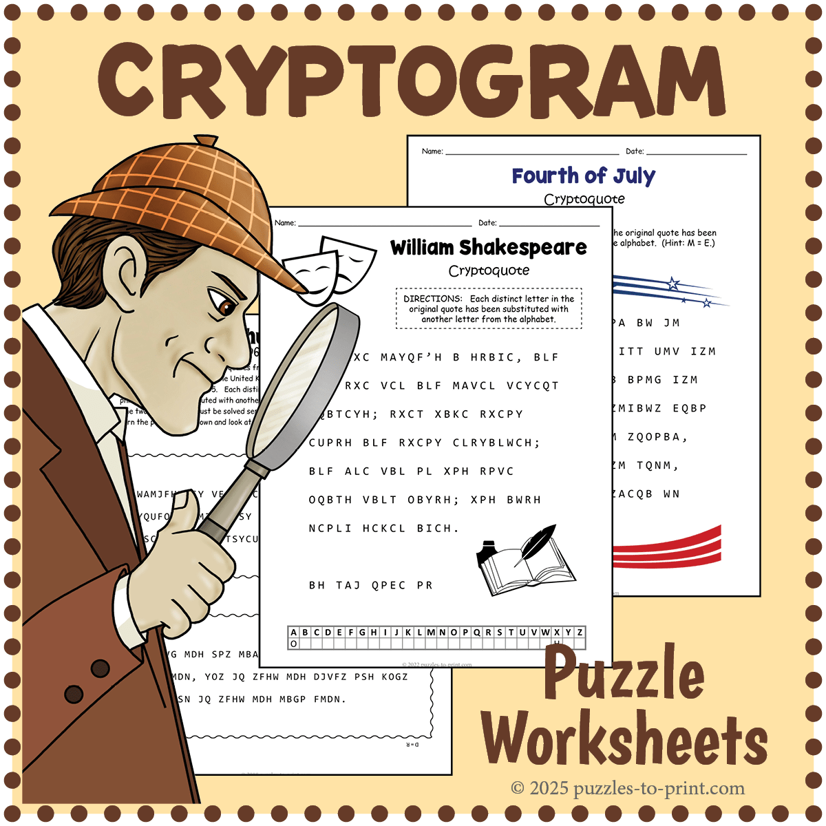 Printable Cryptogram And Cryptoquote Puzzles Printable Cryptogram And Cryptoquote Puzzles