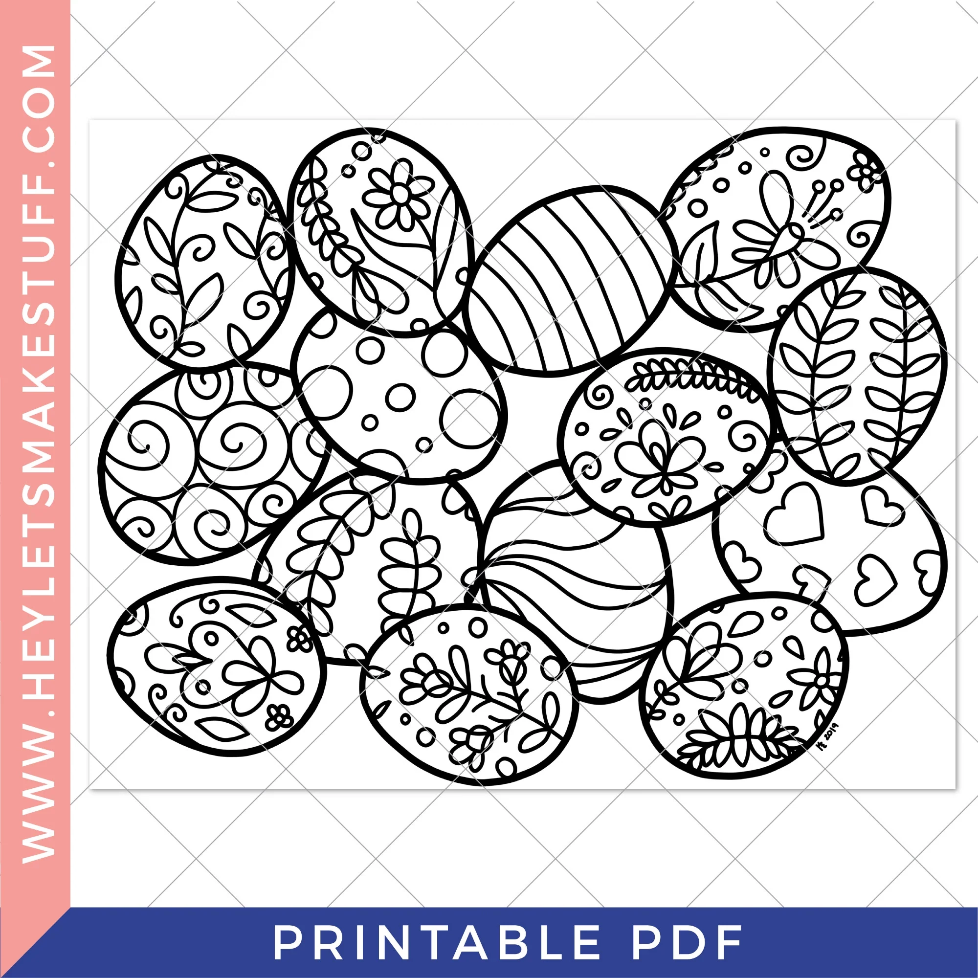 Printable Easter Egg Coloring Page Hey Let s Make Stuff