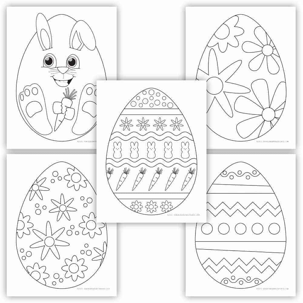 Printable Easter Eggs Coloring Pages Sunshine And Rainy Days
