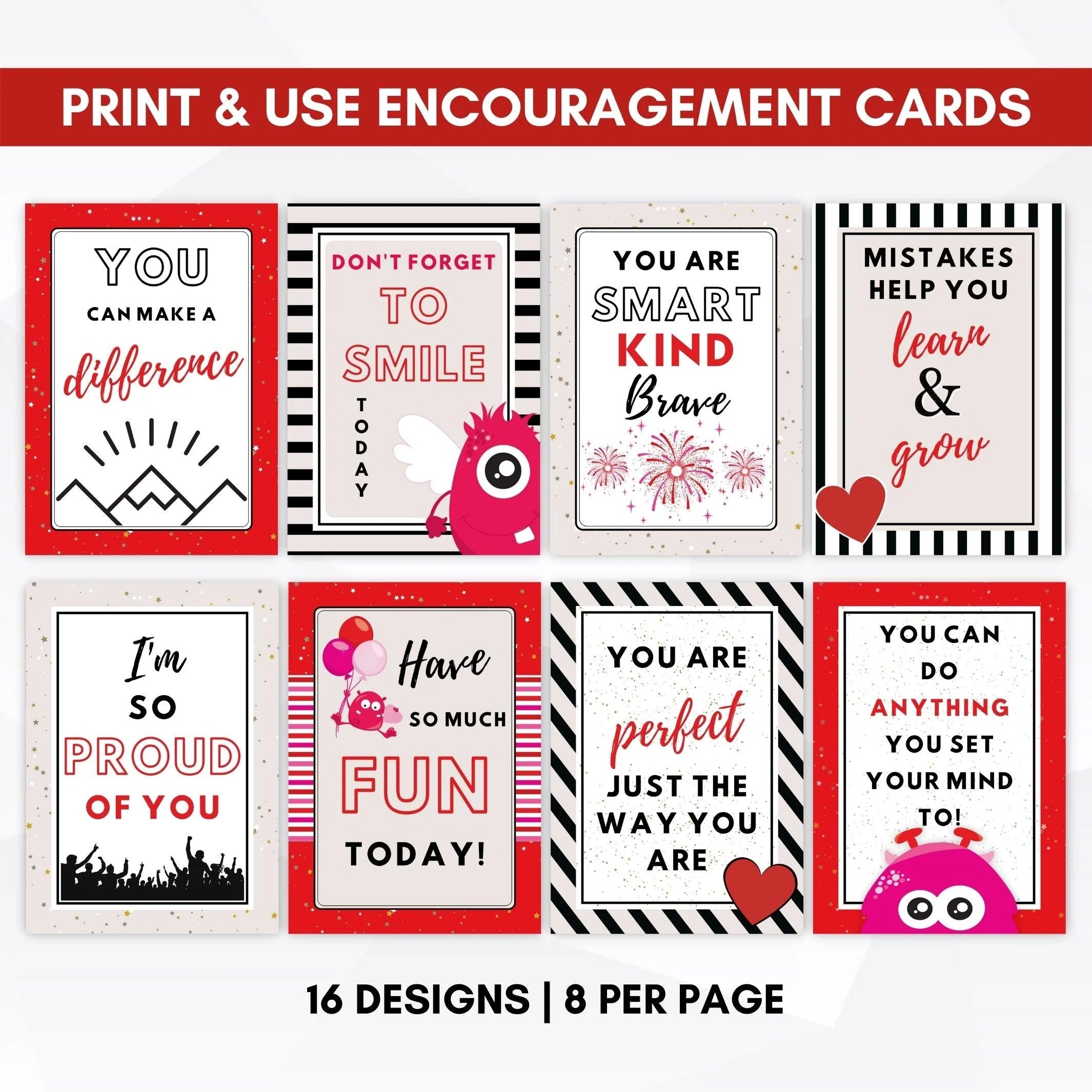 Printable Encouragement Cards Inspiring Notes For Kids Simple Desert Designs