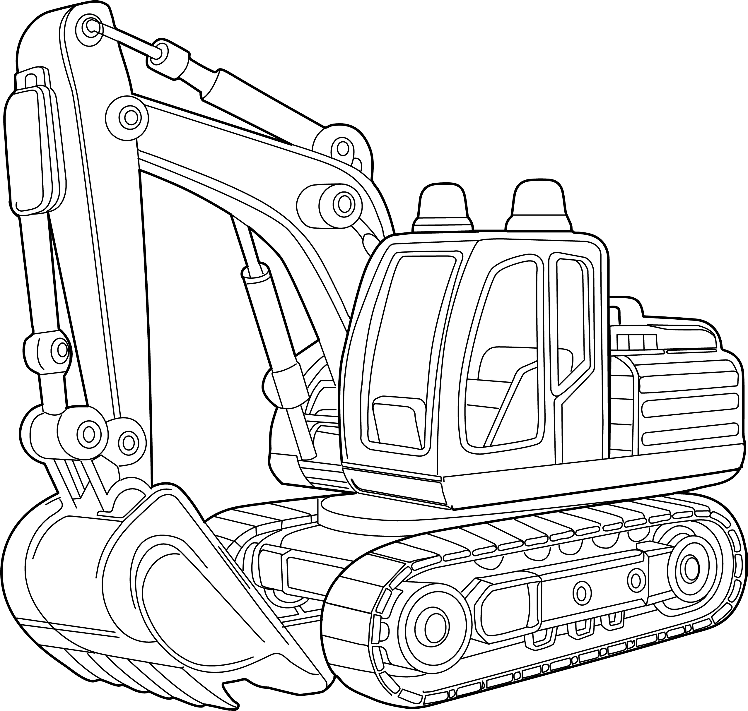Printable Excavator Coloring Page
