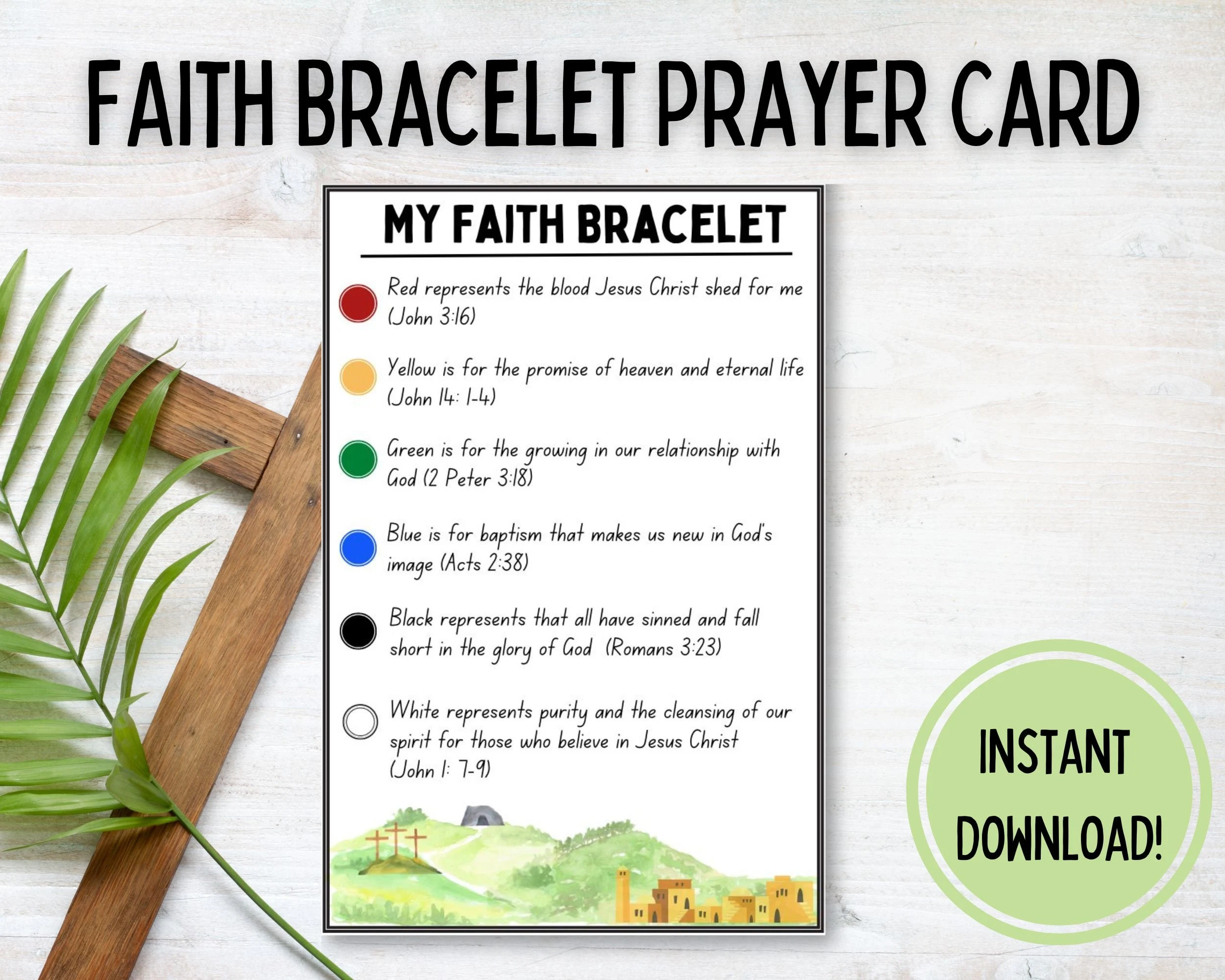 Printable Faith Bracelet Prayer Card Salvation Bracelet Card Religious Printable Cards Sunday School Activities Church Prayer Cards Etsy