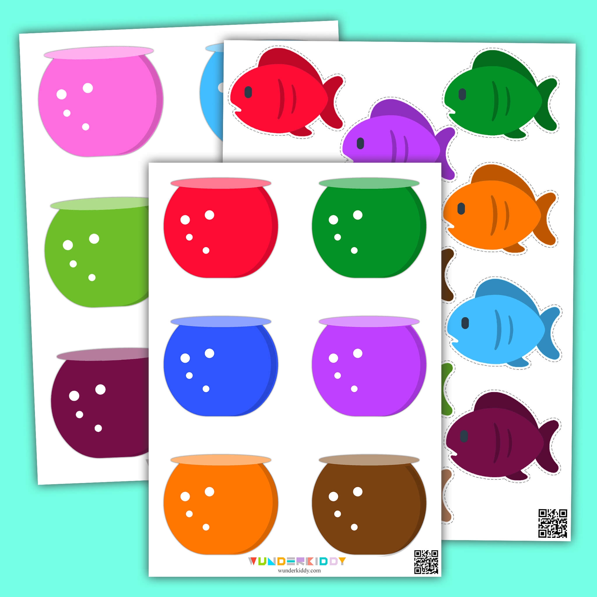 Printable Fish Bowl Color Matching Activity For Kindergarten