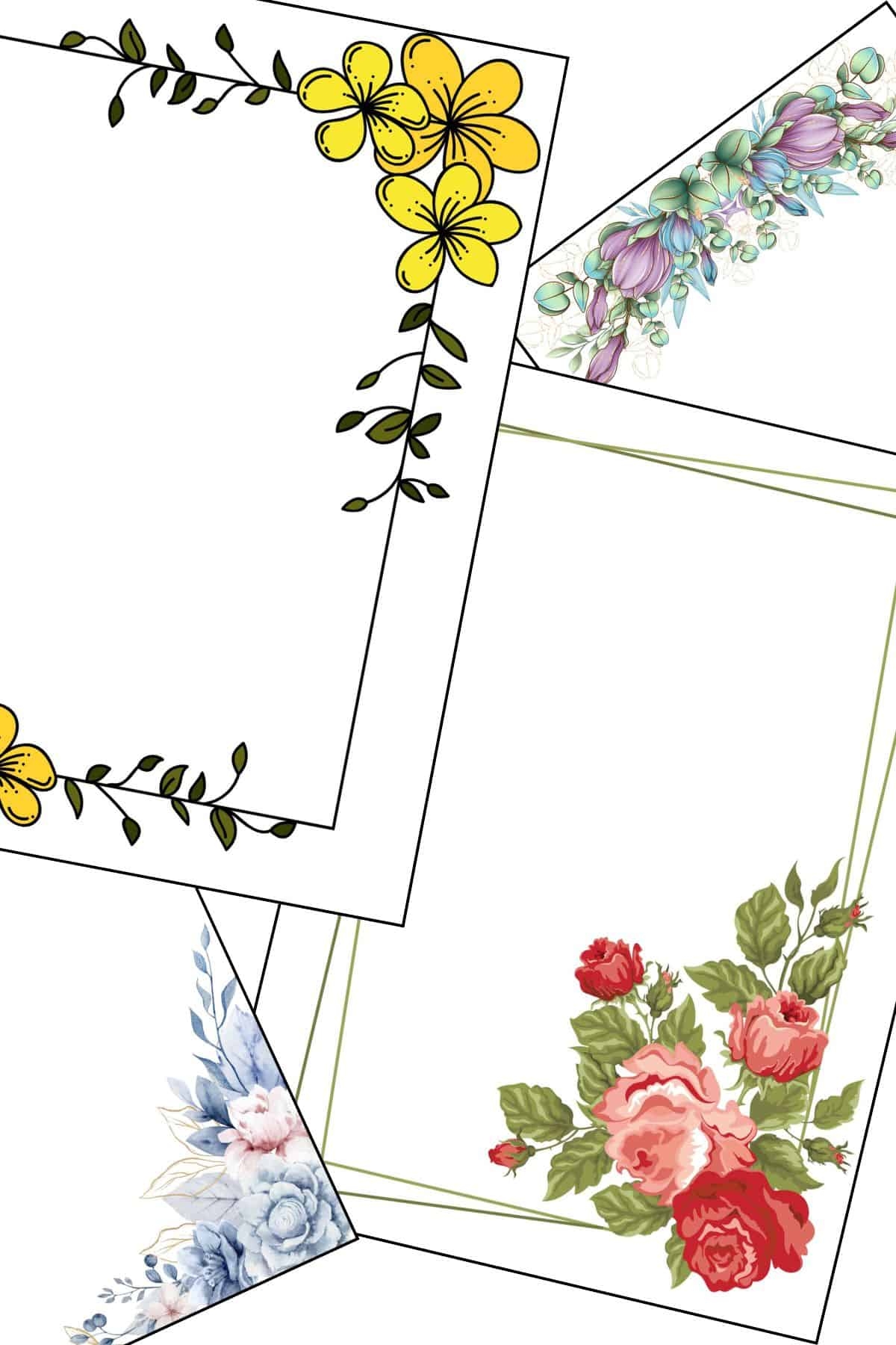 Printable Floral Borders Free Templates The Pink Craft Box