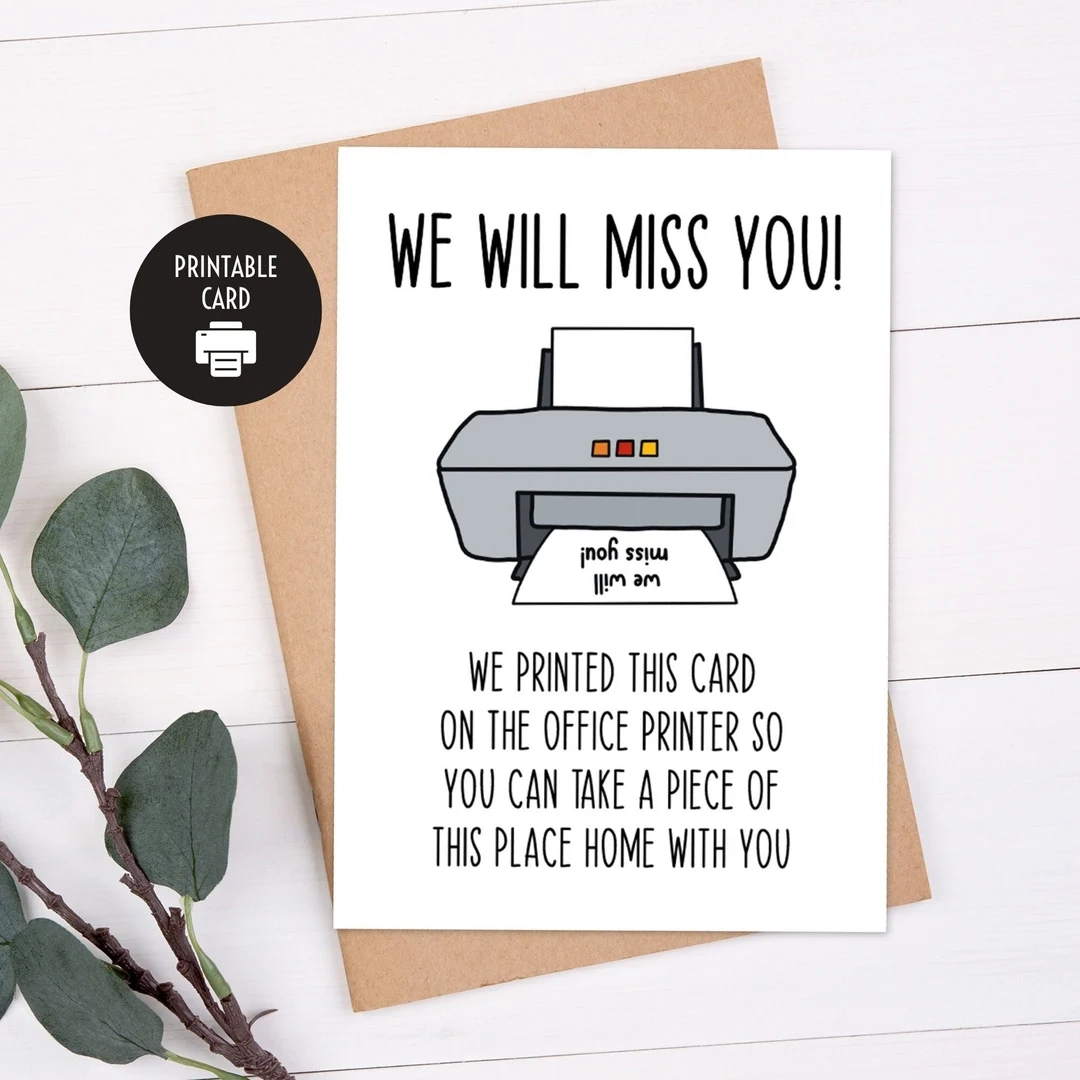 Printable Going Away Card For Coworker Or Boss Funny Going Away Gift Printable Card 5x7 Card With Printable Envelope Digital Download Etsy