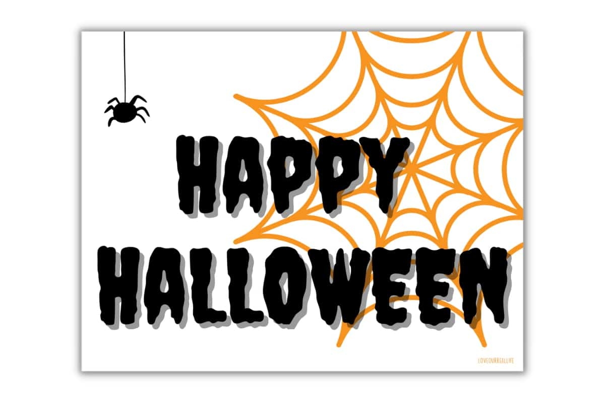 Printable Happy Halloween Sign 19 FREE Printables Love Our Real Life