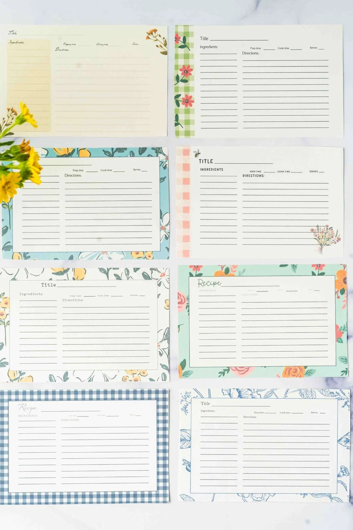 Printable Recipe Cards 10 Free Beautiful Varieties 