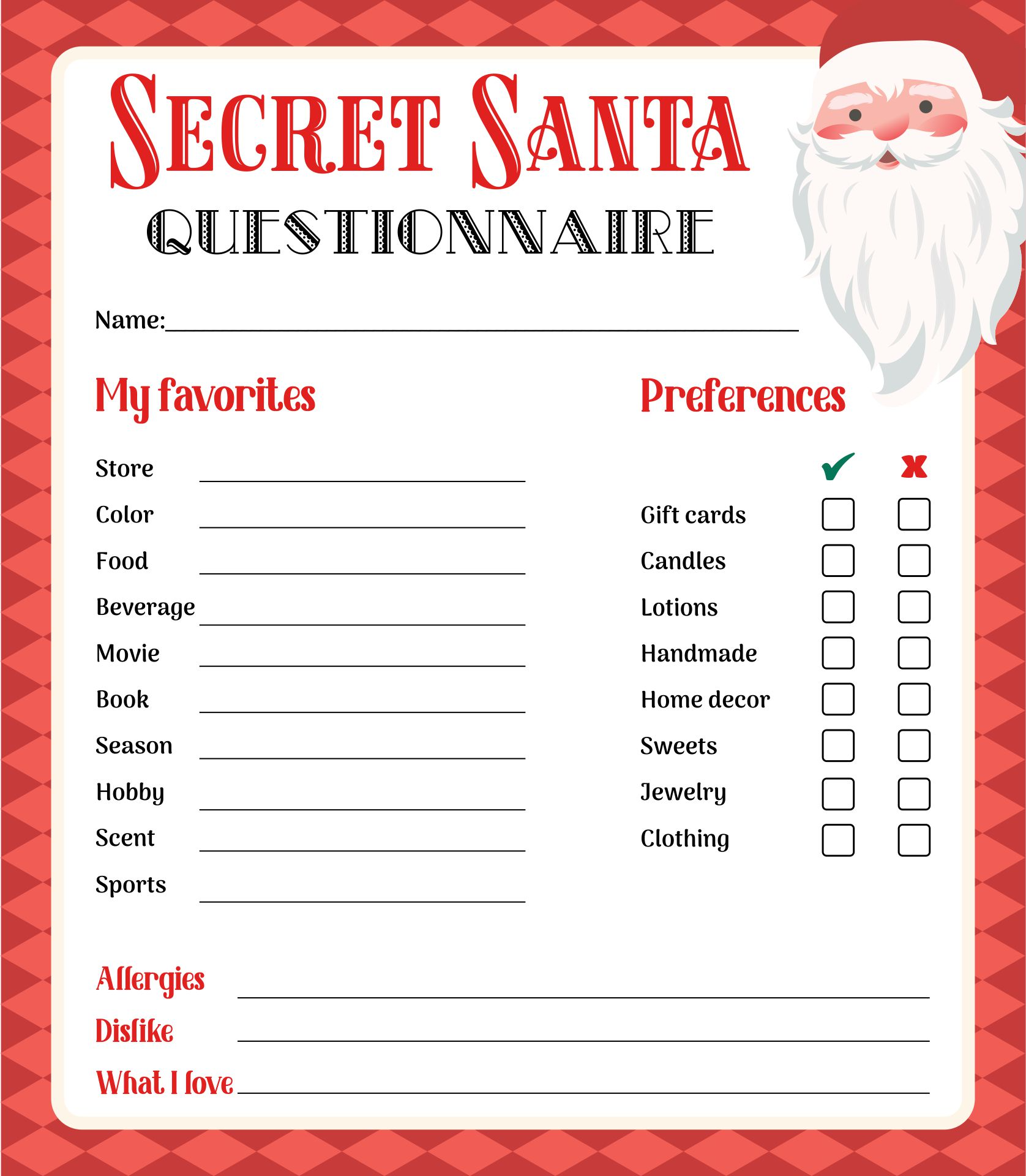 Printable Santa Wish List Printable Study Planner