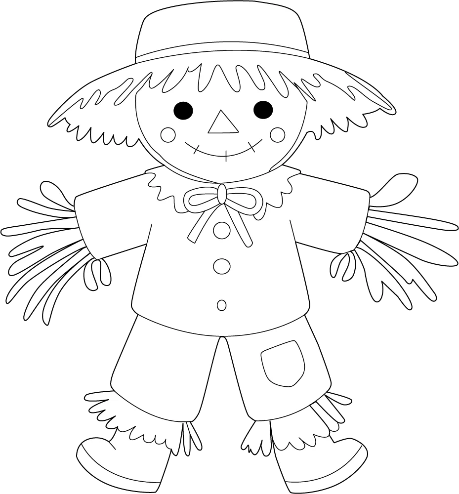 Printable Scarecrow Coloring Sheet Free PDF For Kids