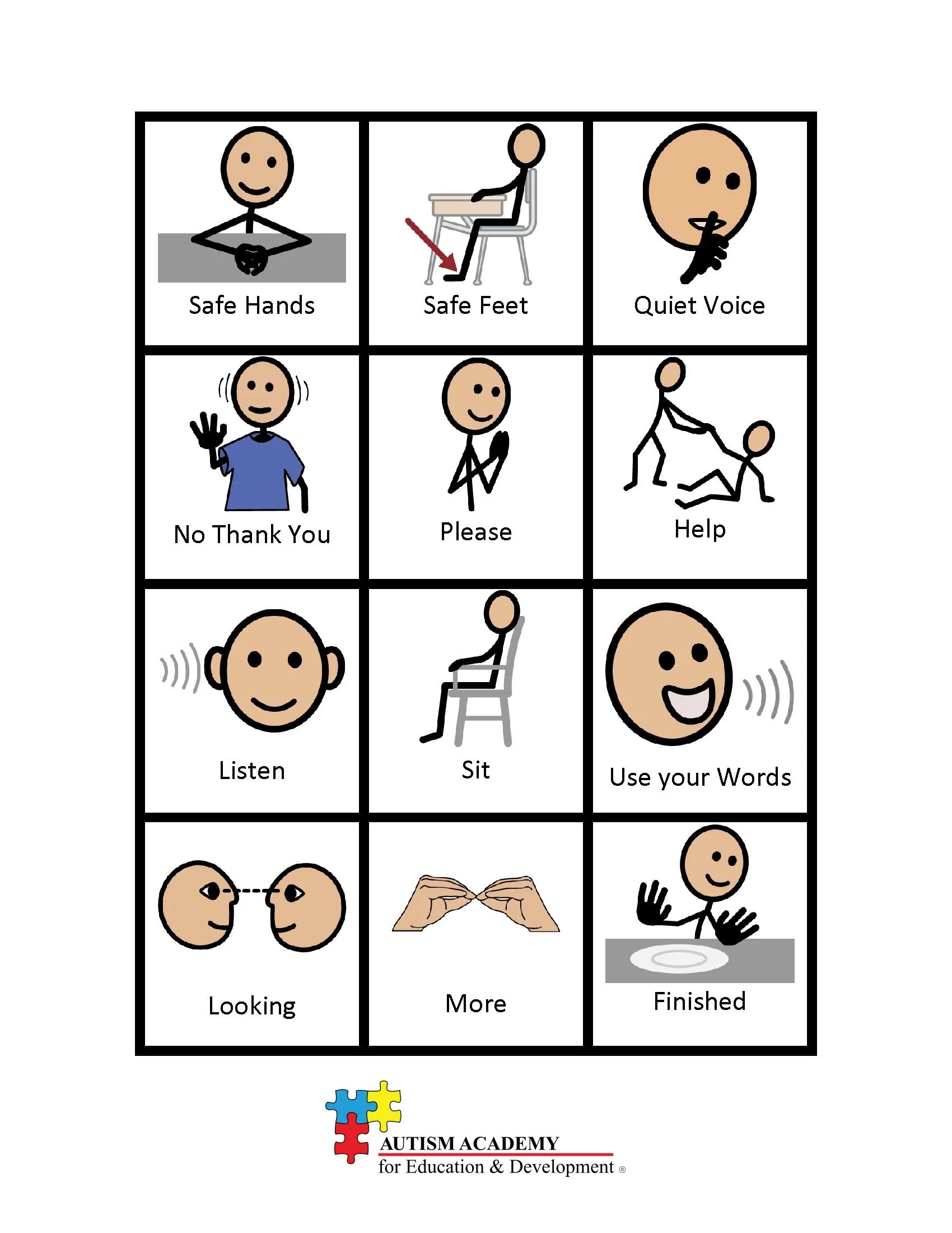 Printable Visuals Autism Academy