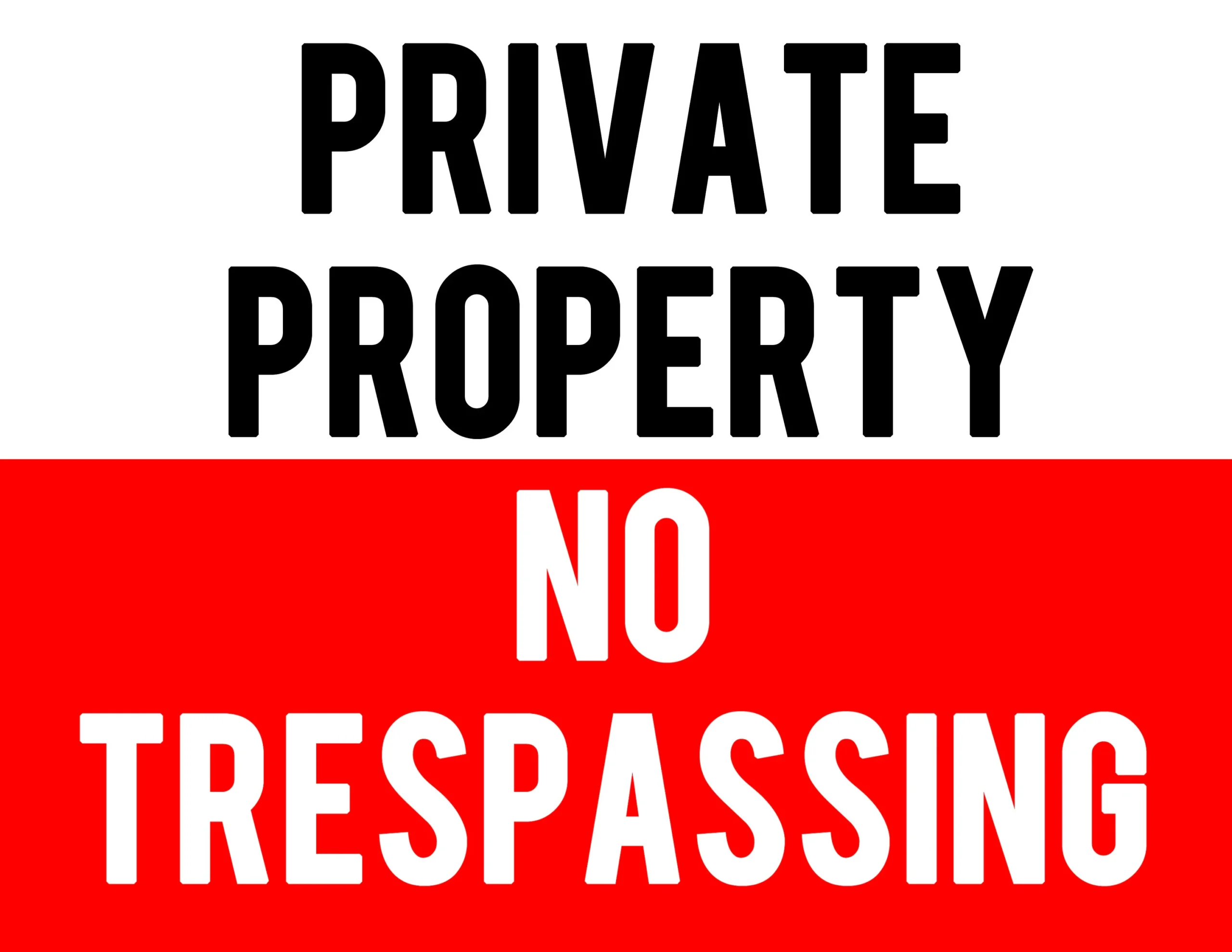 Private Property No Trespassing Digital Sign Download 8 5x11 Inches Etsy