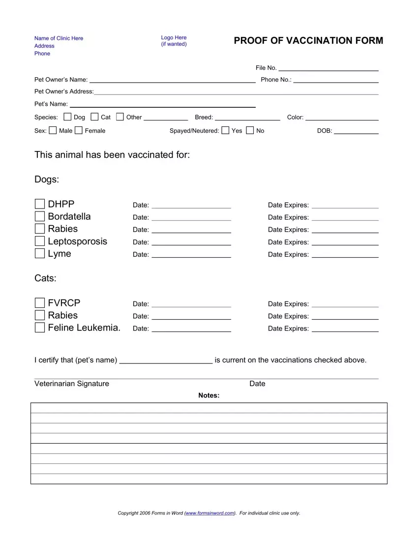 Proof Of Vaccination Dog Fill Out Printable PDF Forms