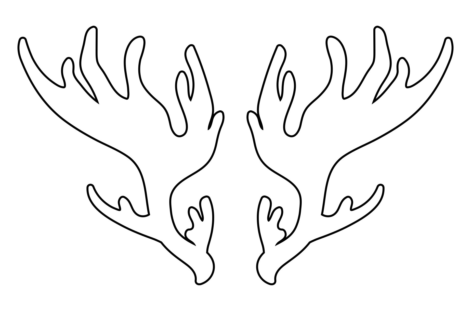 Reindeer Antler Template 6 Free PDF Printables Printablee