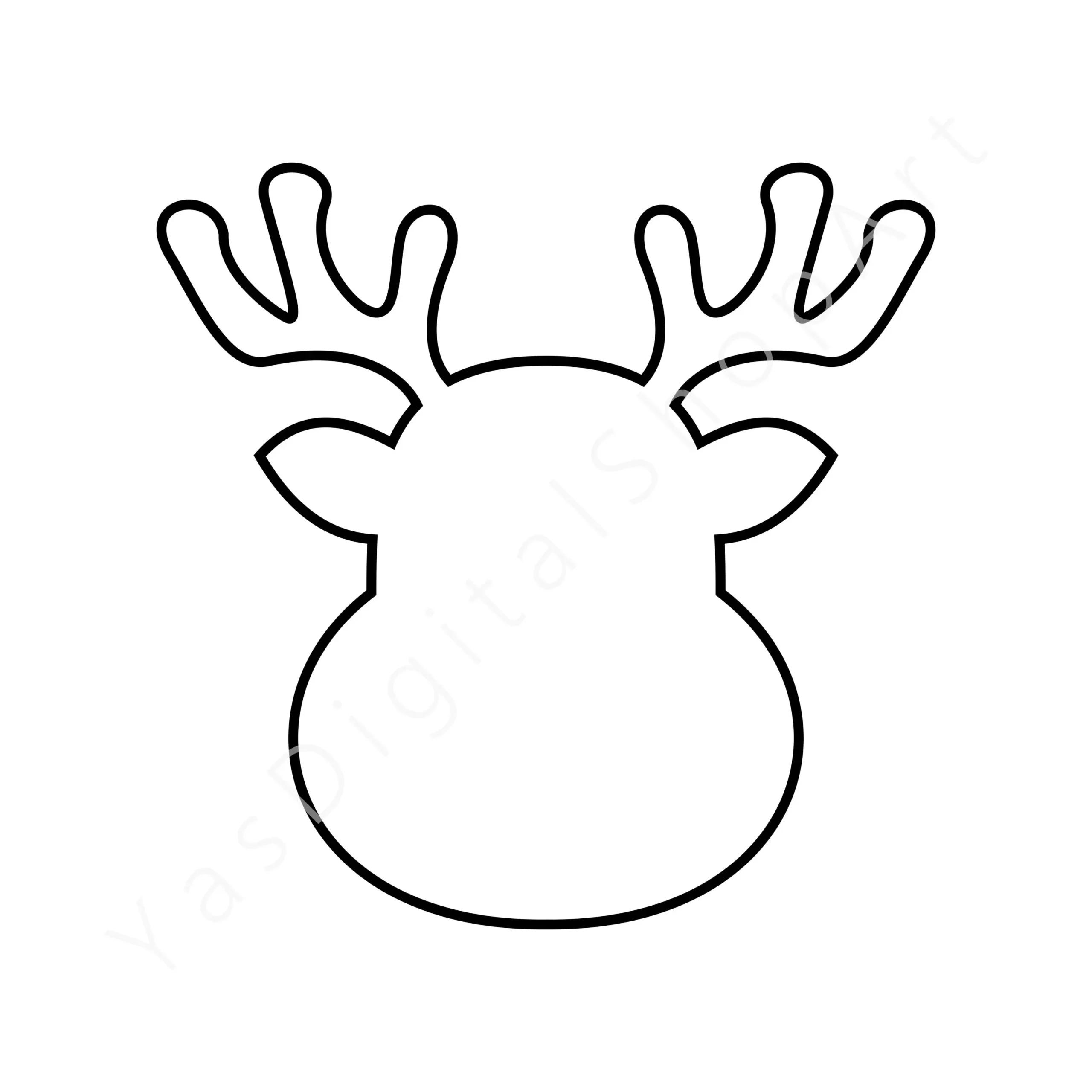 Reindeer Outline Etsy