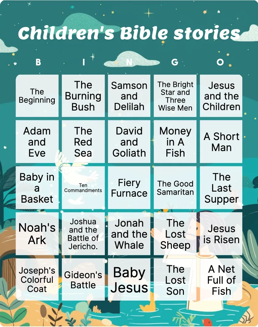 Religious Bingo Printable Customizable Bingo Card Creator