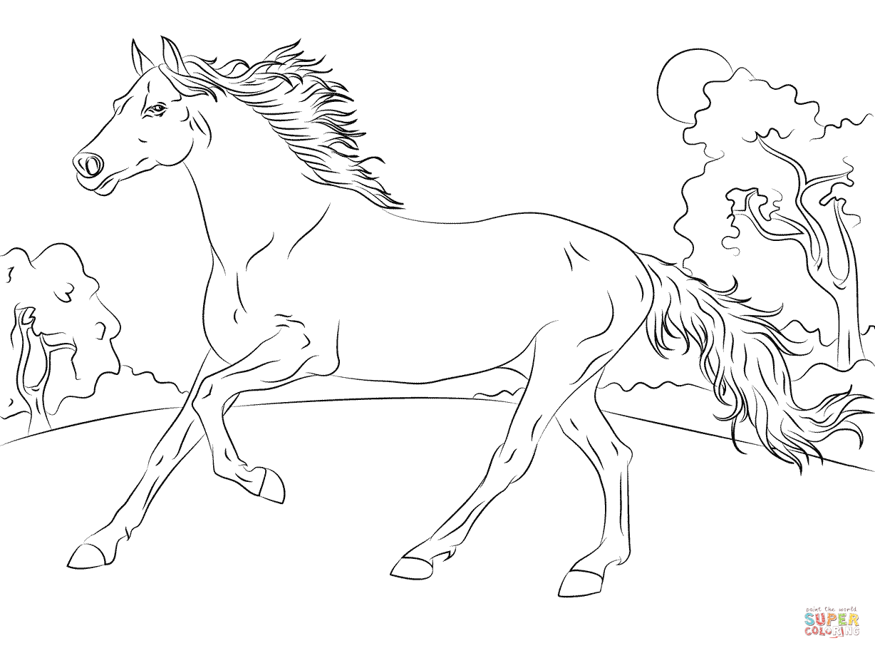 Running Horse 45 Free Printable Coloring Pages Running Horse 45 Free Printable Coloring Pages