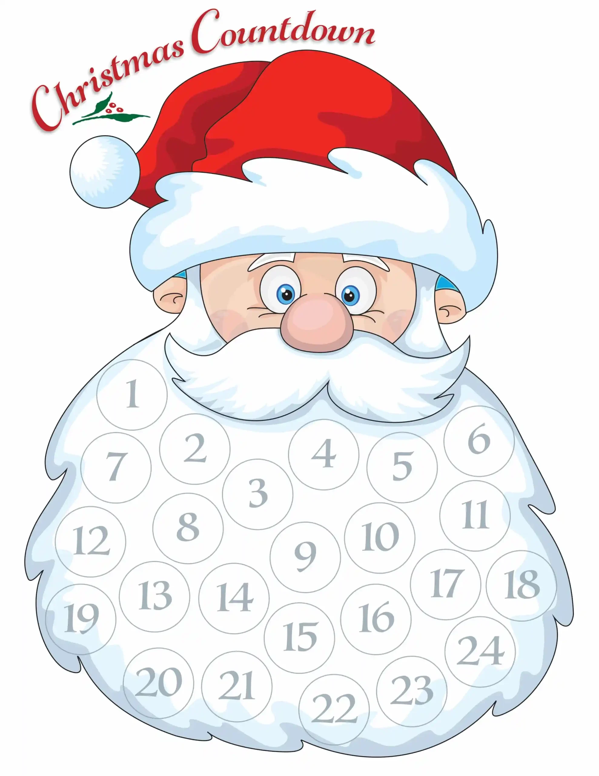 Santa Advent Calendar Free Printable