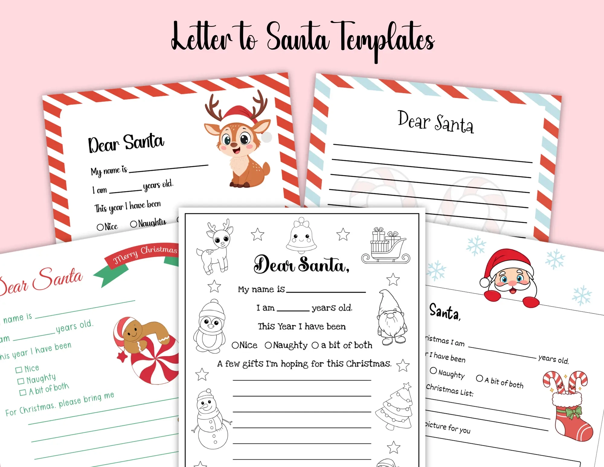 Santa Letter Templates 15 Free PDF Printables