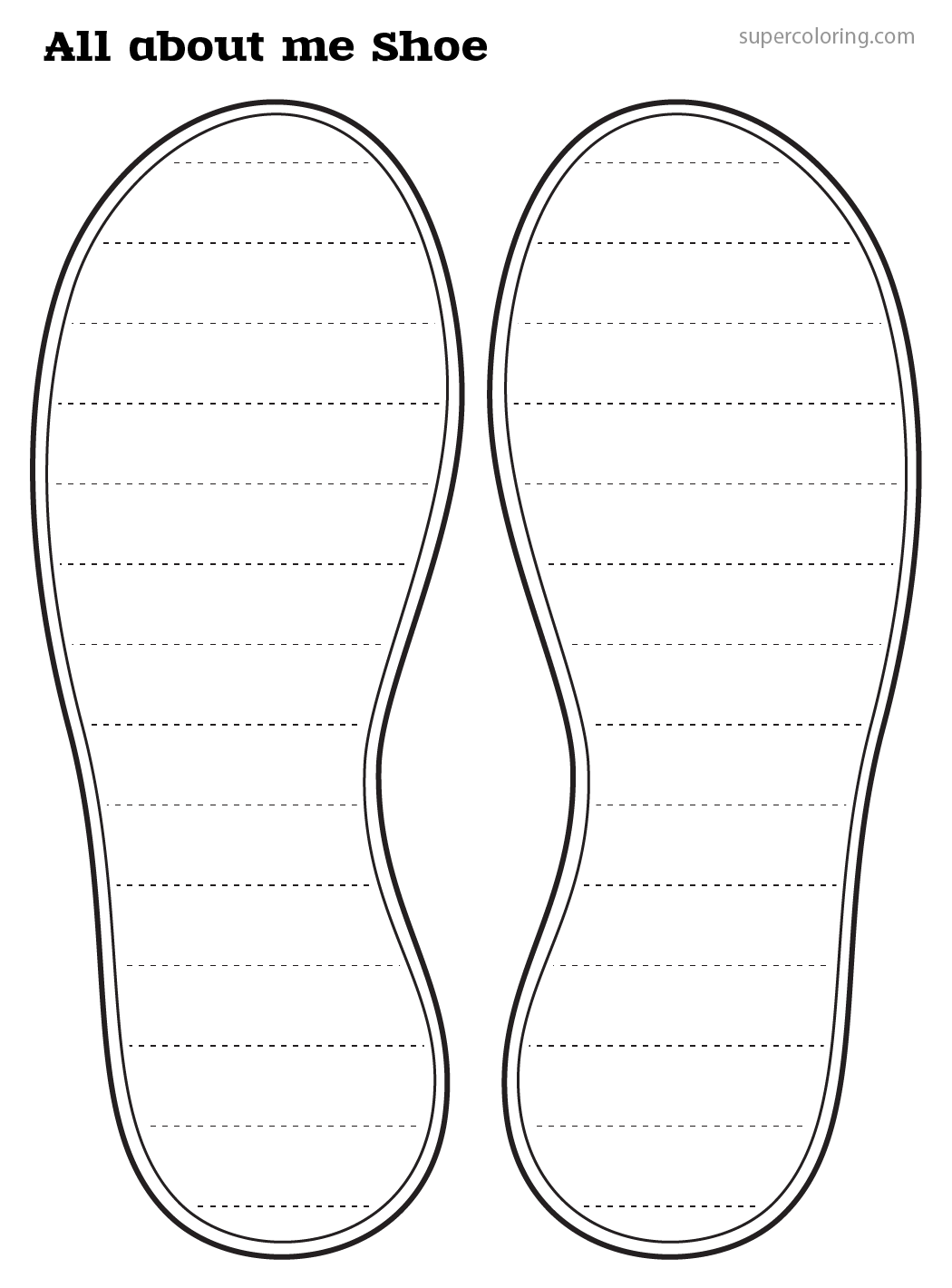 Shoe Soles Writing Template Free Printable Paper raft Templates