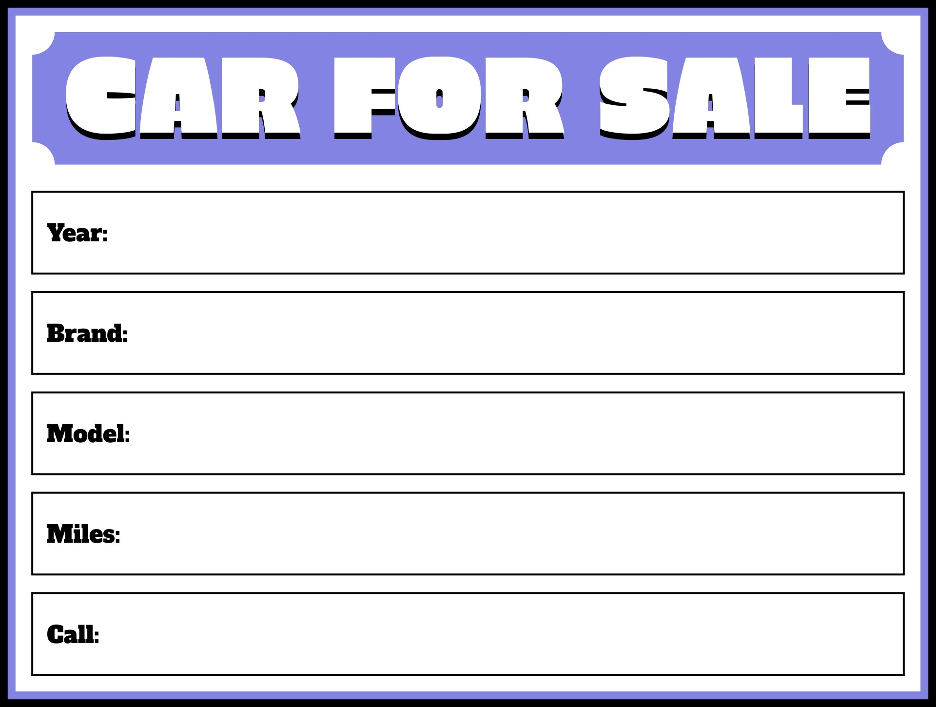 Signs For Sale Auto 12 Free PDF Printables Printablee