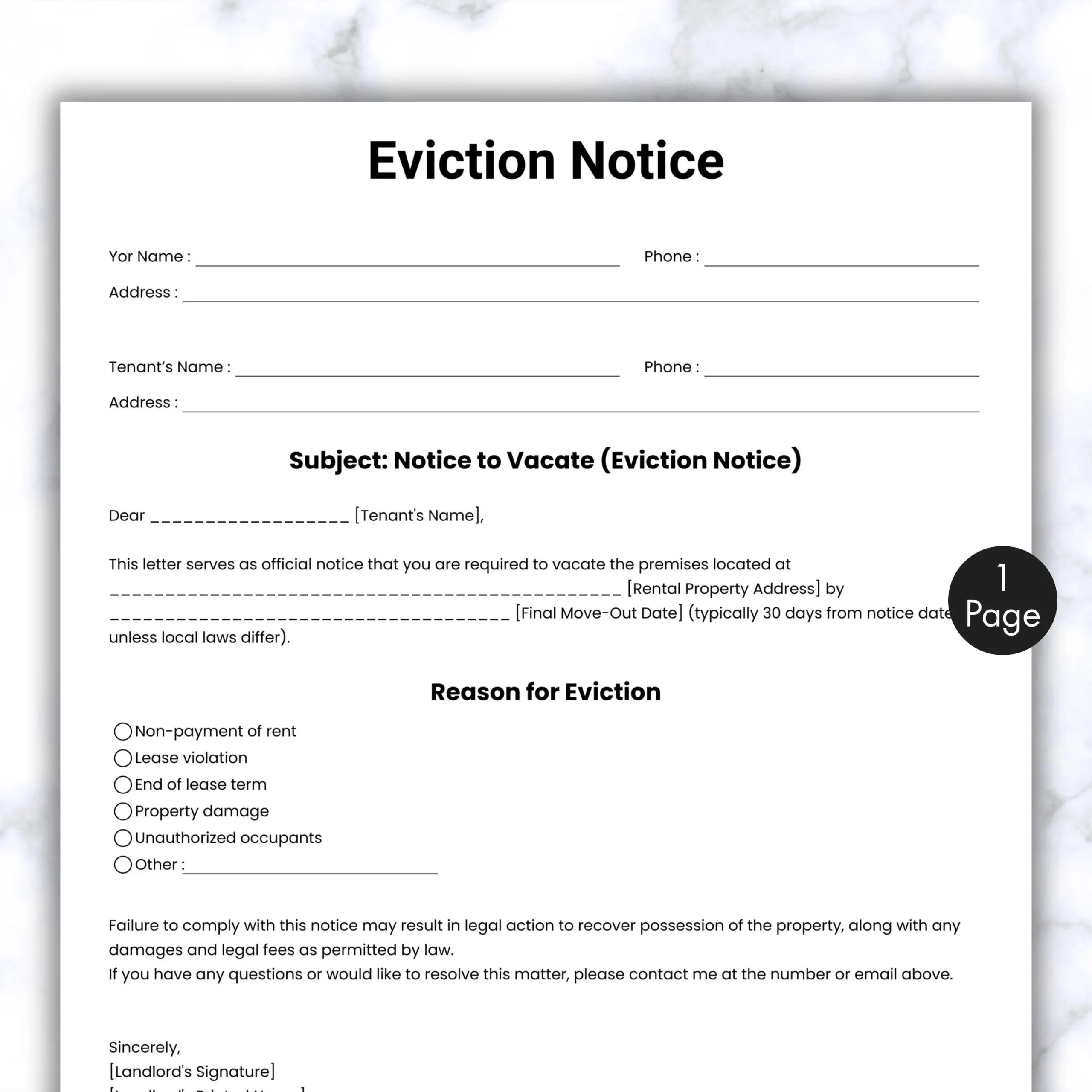 Simple Eviction Notice One Page Notice To Vacate Template Printable Editable Lease Termination Form Landlord Notice To Vacate Canva Etsy Simple Eviction Notice One Page Notice To Vacate Template Printable Editable Lease Termination Form Landlord Notice To Vacate Canva Etsy