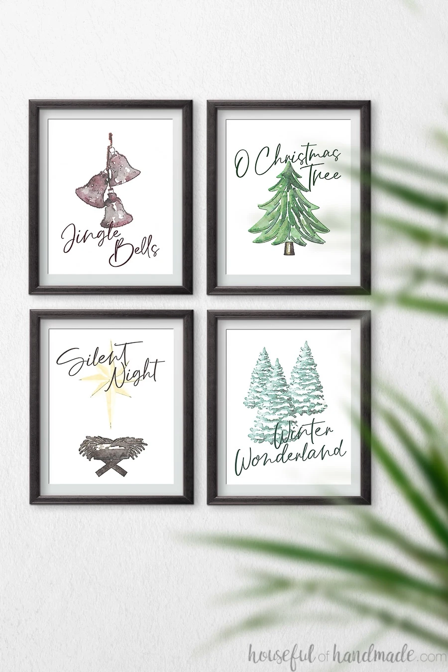 Simple Watercolor Christmas Printables 7 Days Of Paper Christmas Crafting My Home
