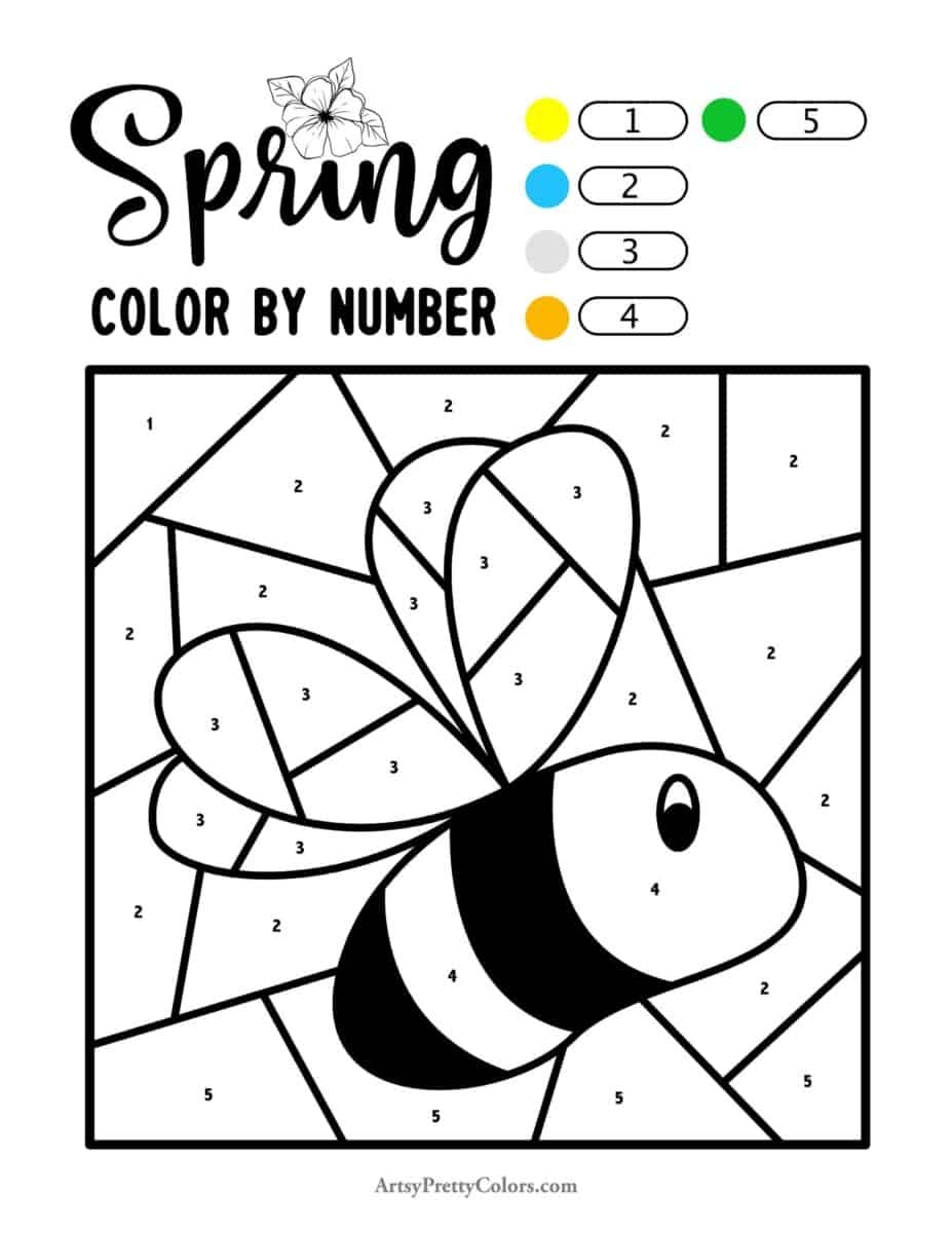 Spring Color By Number Free Printables Artsy Pretty Colors
