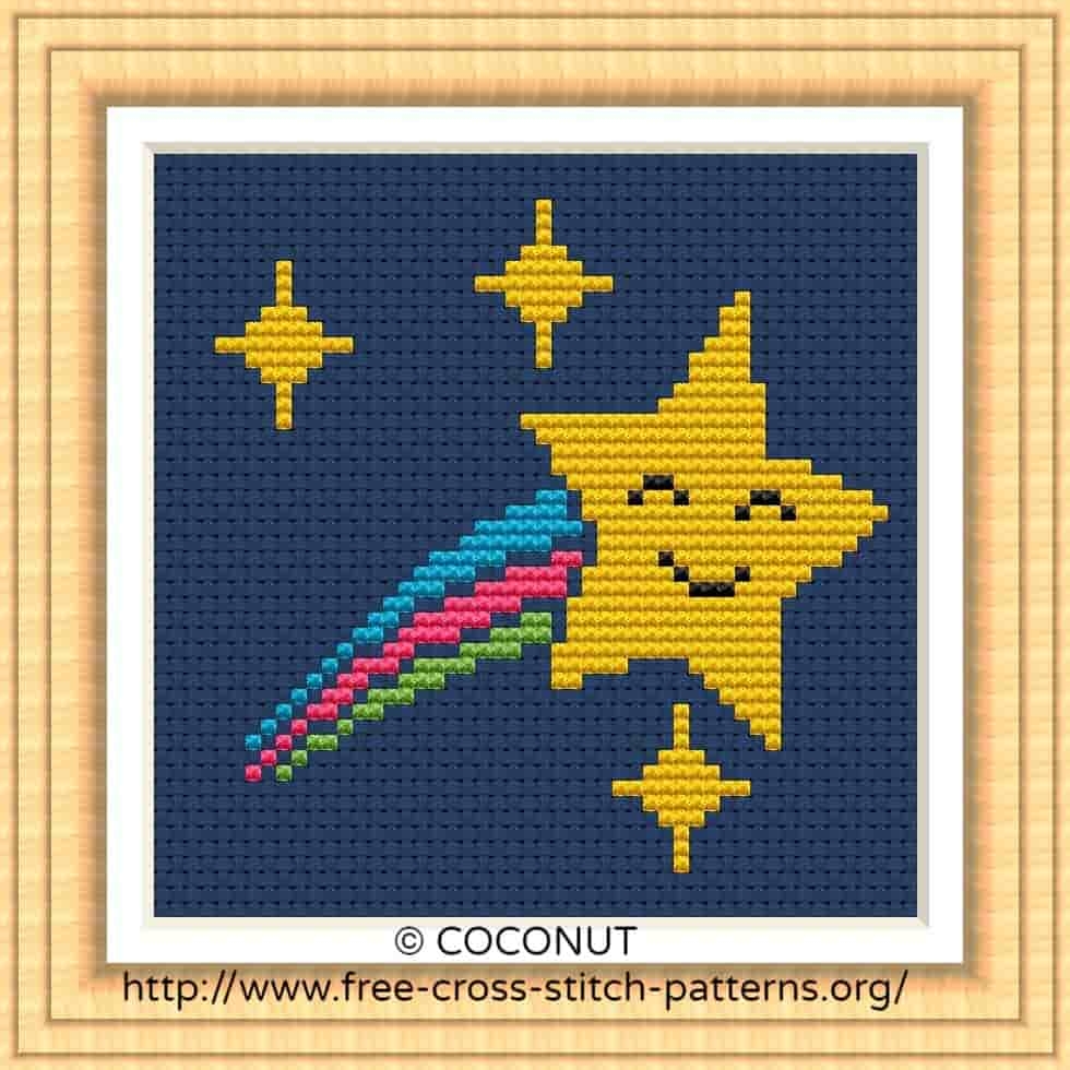 STAR 4 FREE AND EASY PRINTABLE CROSS STITCH PATTERN