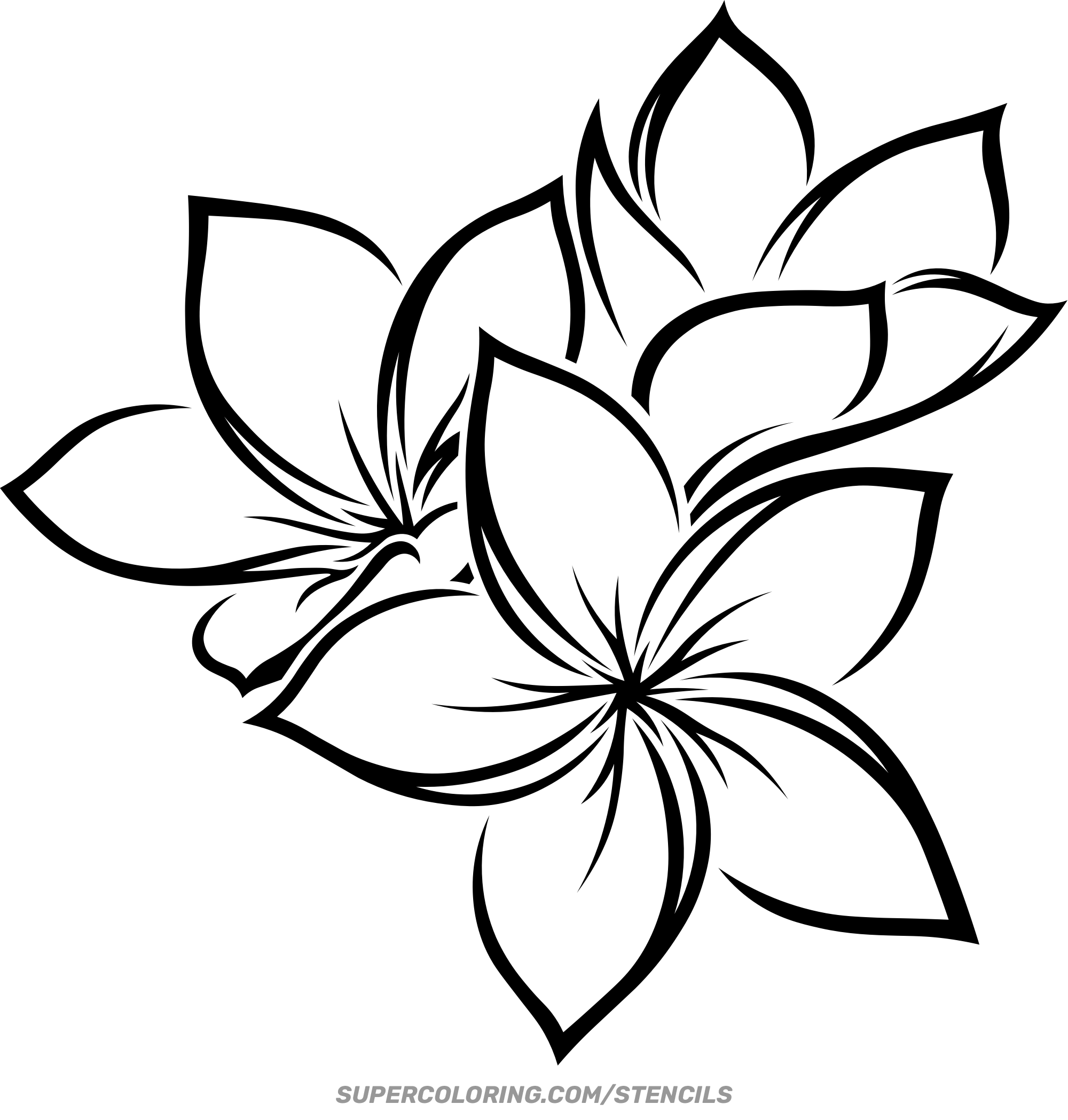 Stencil Of Hawaiian Flower Free Printable Paper raft Templates