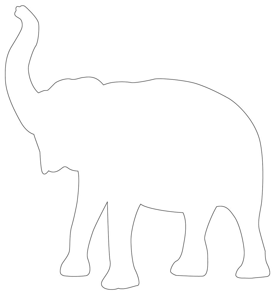 Tame Elephant Outline Amazing Printable Template