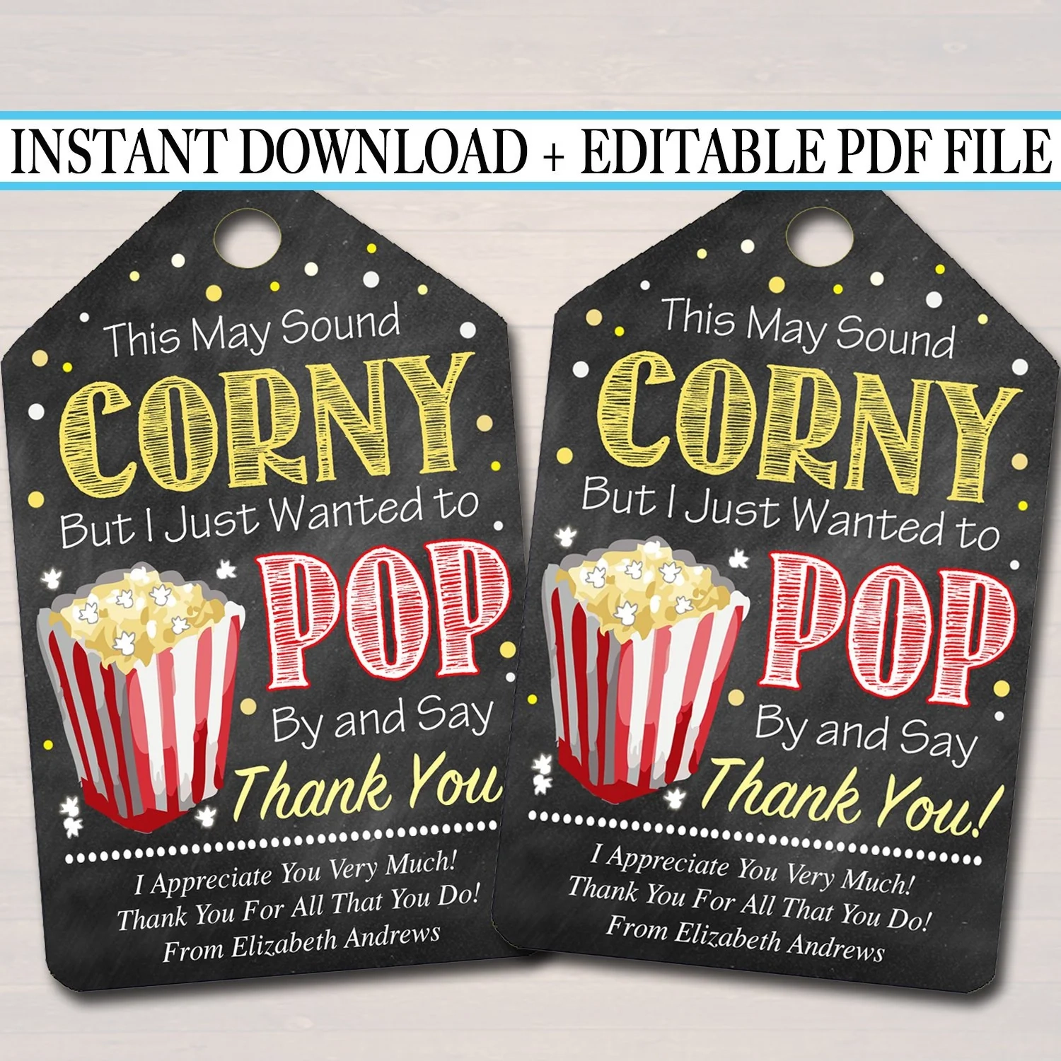 Teacher Appreciation Popcorn Thank You Tags Printable TidyLady Printables Teacher Appreciation Popcorn Thank You Tags Printable TidyLady Printables