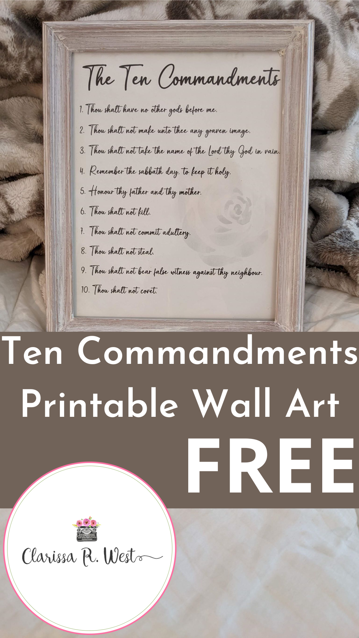 Ten Commandments Printable Wall Art FREE Clarissa R West