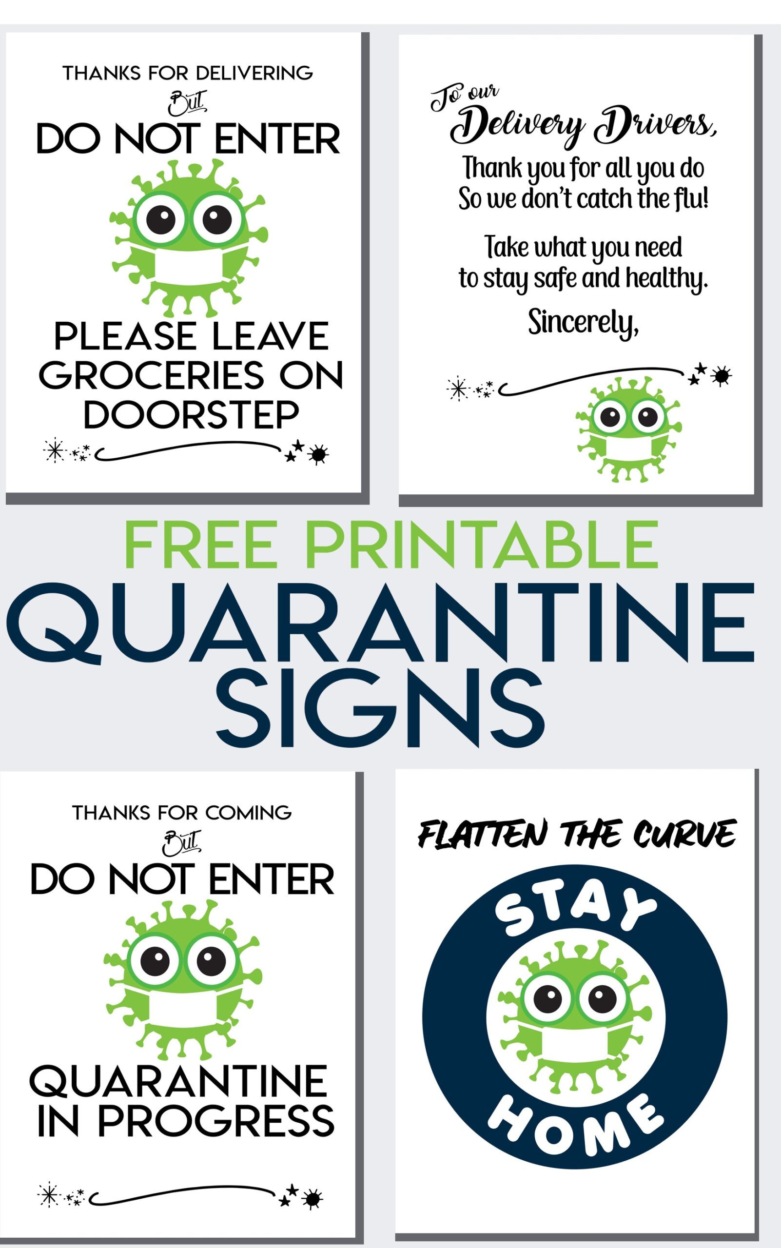 Thank Your Delivery Drivers Free Printable Quarantine Signs Beth Bryan